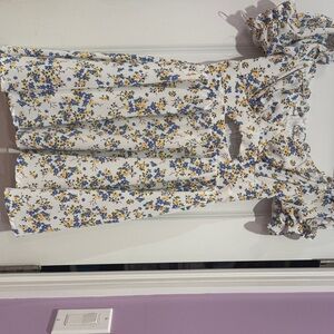 Altar'd State Blue and Yellow Floral Blouse